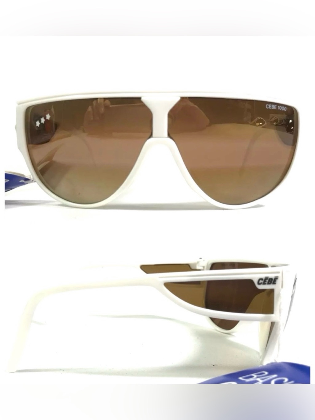 1980’s Cebe France Sports Glasses W/ Side Shields, White, Deadstock/Nwt